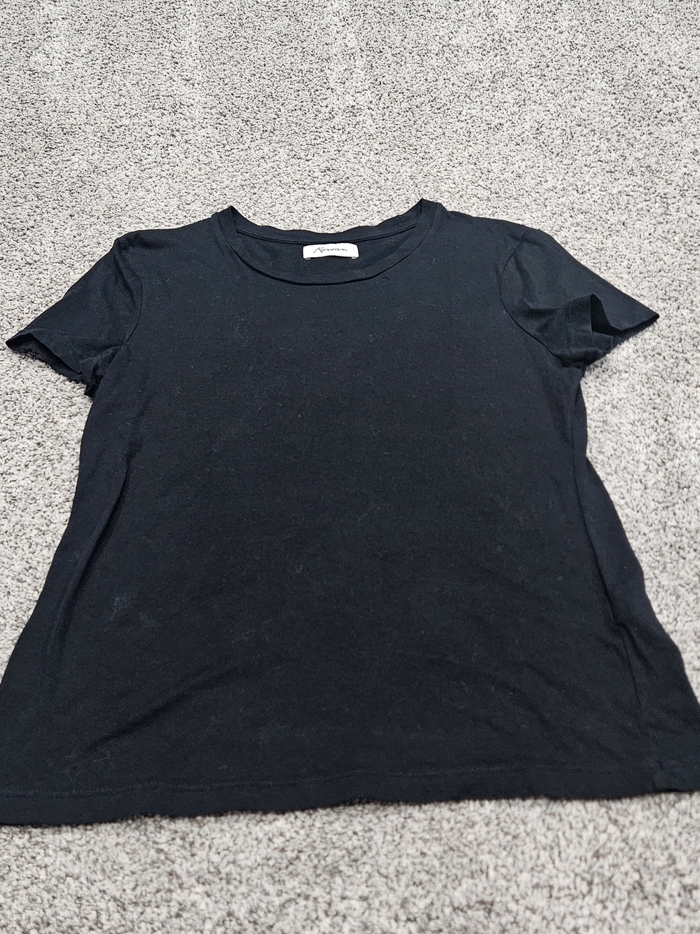Everyday Black Crewneck Tee Made In USA 100% Supima Cotton